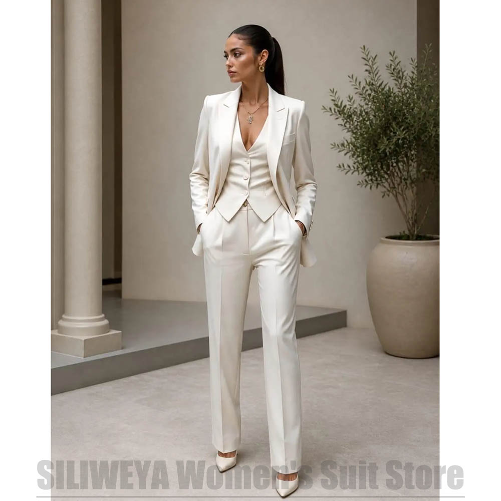 여성 3 피스 정장 세트 블레이저 조끼 바지 우아한 공 - Women Formal Wear Vest 리뷰 및 가격