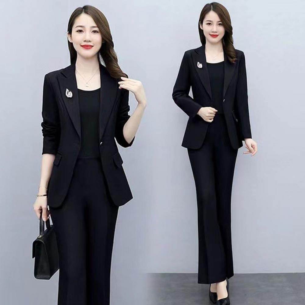 2피스/세트 여성 정장 코트 팬츠 세트 턴다운 칼라 긴 - Women'S Formal Wear Pants Suit 리뷰 및 가격