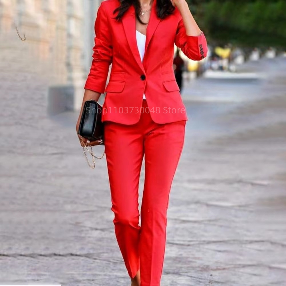 패션 오피스 여성 블레이저 및 바지 정장 세트, 화이트 - Women'S Formal Wear Pants Suit 리뷰 및 가격