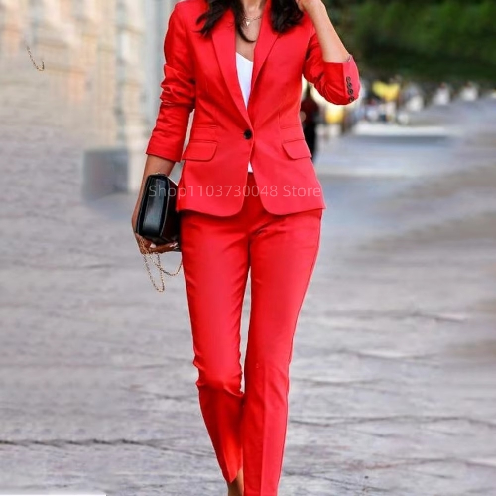 패션 오피스 여성 블레이저 및 바지 정장 세트, 화이트 - Women'S Formal Wear Pants Suit 리뷰 및 가격